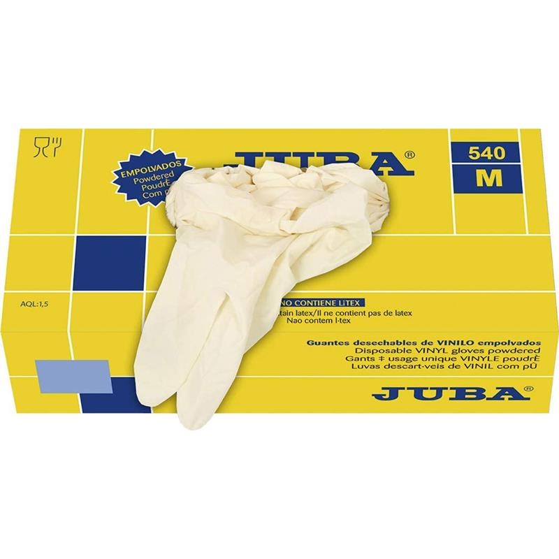 Gants Vinyle poudrés T.8 Taille M AQL 1,5 (100 gants)