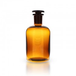 FLACON 1000ML VERRE AMBRE COL ETROIT BOUCHON RODE 29/32 STEILBRUST
