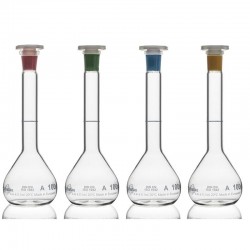 FIOLE JAUGEE 100ML CL"A" ROD BLEU 14/23 GRAD BLEUE BOUCHON PP x 2
