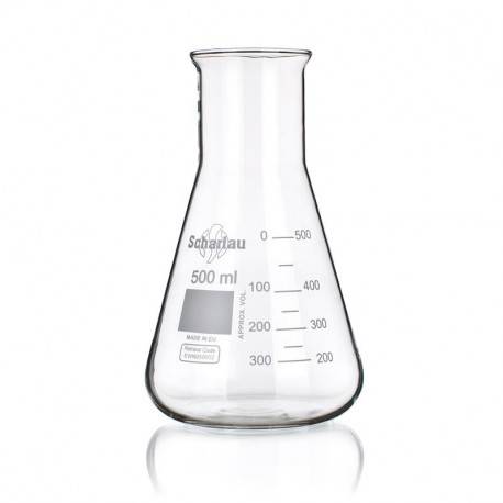 FIOLE ERLENMEYER 50ML COL LARGE VERRE BORO x 10