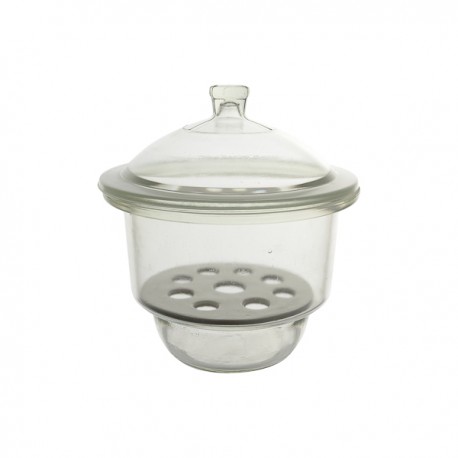 DESSICCATEUR VERRE D/210MM AVEC DISQUE PORCELAINE COUVERCLE BOUTON 