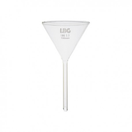 ENTONNOIR VERRE Ø EXT. 100MM Ø/TIGE 10MM L/TIGE 90MM x 6