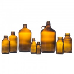 FLACON 2500ML VERRE AMBRE FORME ROND FILETAGE GL45 x 20